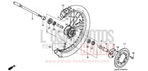 FRONT WHEEL (CR125RL/RM) CR125RM de 1991